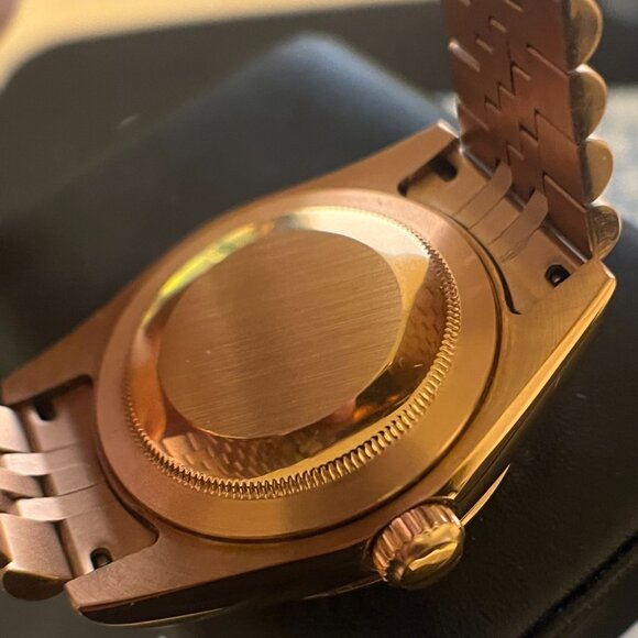 Seiko custom build rose gold green dial mod automatic watch -NH35 jubilee - Picture 5 of 6